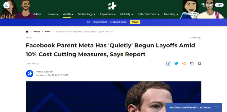 Facebook Parent Meta Has ‘Quietly’ Begun Layoffs Amid 10% Cost Cutting Measures, Says Report