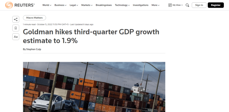 Goldman hikes third-quarter GDP growth estimate to 1.9%