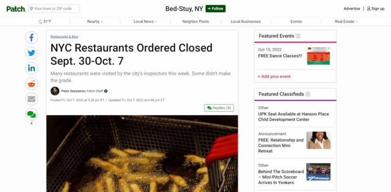 NYC Restaurants Ordered Closed Sept. 30-Oct. 7