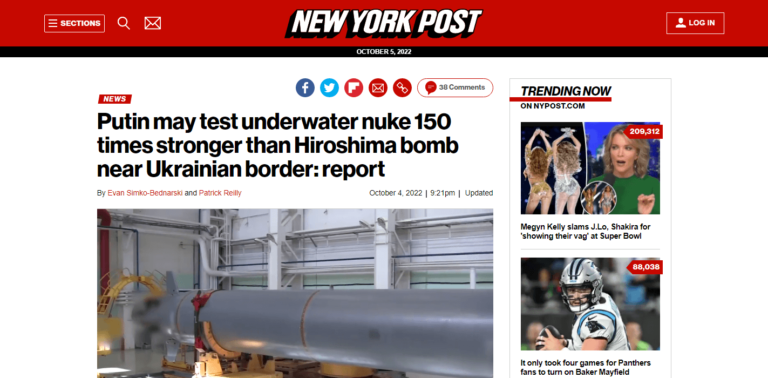 Putin may test underwater nuke 150 times stronger than Hiroshima bomb near Ukrainian border: report