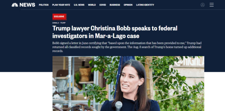 Trump lawyer Christina Bobb speaks to federal investigators in Mar-a-Lago case