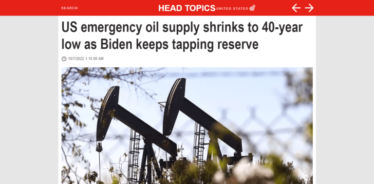 US emergency oil supply shrinks to 40-year low as Biden keeps tapping reserve