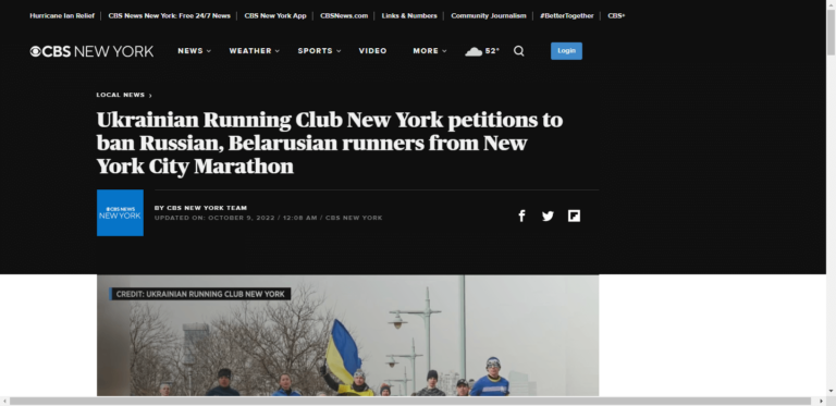 Ukrainian Running Club New York petitions to ban Russian, Belarusian runners from New York City Marathon