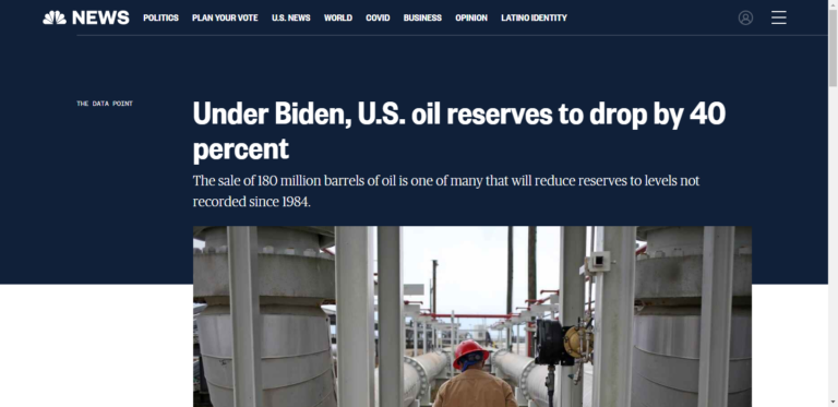 Under Biden, U.S. oil reserves to drop by 40 percent