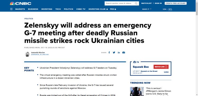 Zelenskyy will address an emergency G-7 meeting after deadly Russian missile strikes rock Ukrainian cities