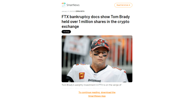 FTX bankruptcy docs show Tom Brady held over 1 million shares in the crypto exchange
