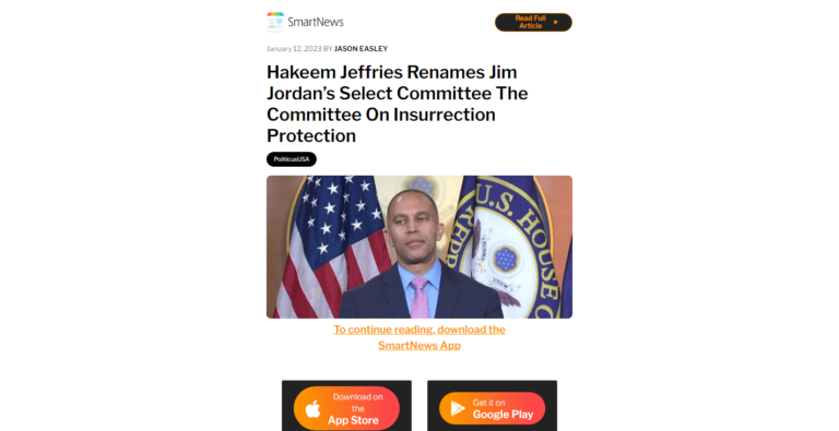 Hakeem Jeffries Renames Jim Jordan’s Select Committee The Committee On Insurrection Protection