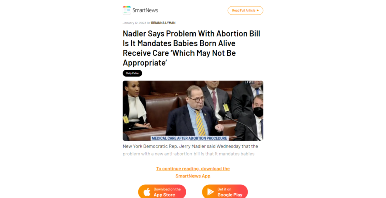 Nadler Says Problem With Abortion Bill Is It Mandates Babies Born Alive Receive Care ‘Which May Not Be Appropriate’