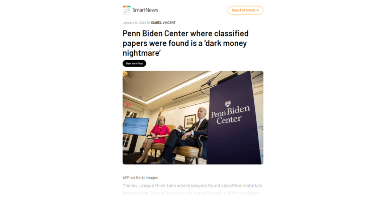 Penn Biden Center where classified papers were found is a ‘dark money nightmare’