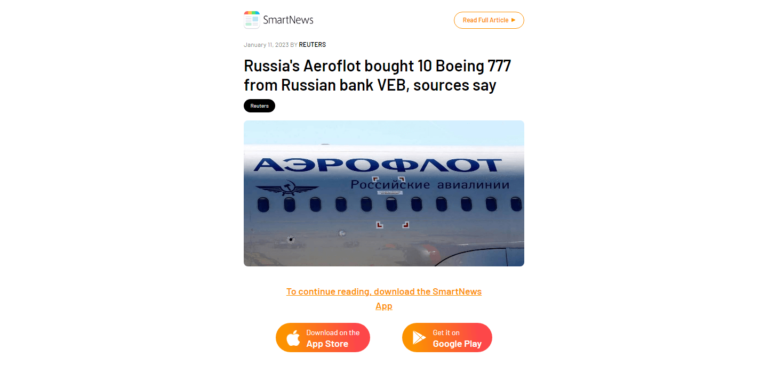 Russia’s Aeroflot bought 10 Boeing 777 from Russian bank VEB, sources say