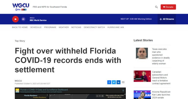 Fight over withheld Florida COVID-19 records ends with settlement