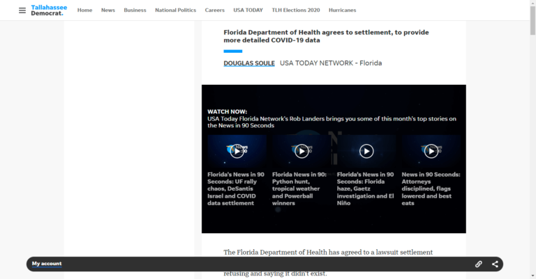 Florida Department of Health agrees to settlement, to provide more detailed COVID-19 data