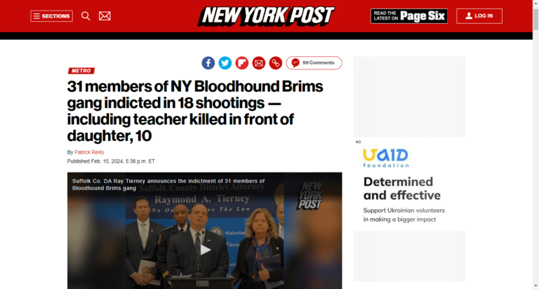 31 members of NY Bloodhound Brims gang indicted in 18 shootings — including teacher killed in front of daughter, 10