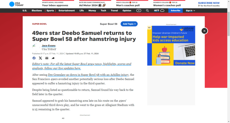49ers star Deebo Samuel returns to Super Bowl 58 after hamstring injury