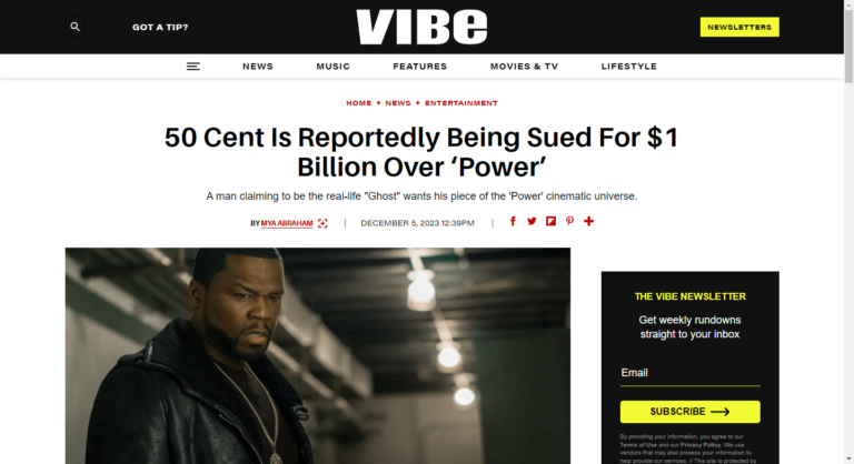 50 Cent Is Reportedly Being Sued For $1 Billion Over ‘Power’