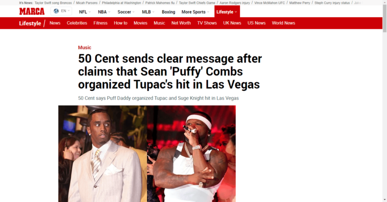 50 Cent sends clear message after claims that Sean ‘Puffy’ Combs organized Tupac’s hit in Las Vegas