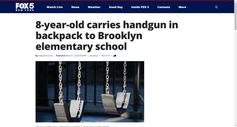8-year-old carries handgun in backpack to Brooklyn elementary school