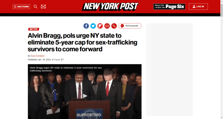 Alvin Bragg, pols urge NY state to eliminate 5-year cap for sex-trafficking survivors to come forward