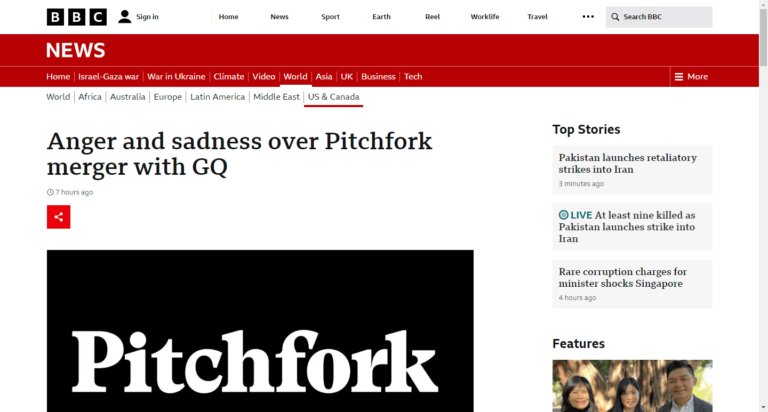Anger and sadness over Pitchfork merger with GQ