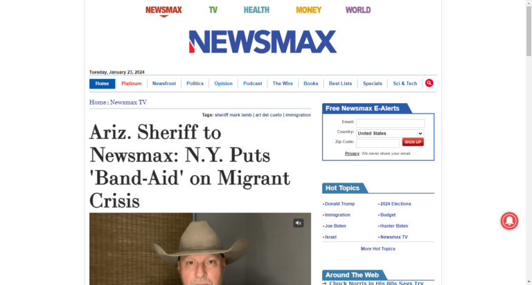 Ariz. Sheriff to Newsmax: N.Y. Puts ‘Band-Aid’ on Migrant Crisis
