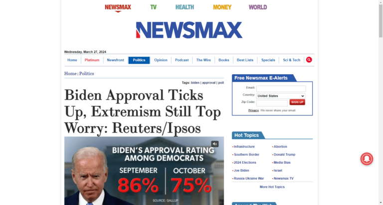 Biden Approval Ticks Up, Extremism Still Top Worry: Reuters/Ipsos