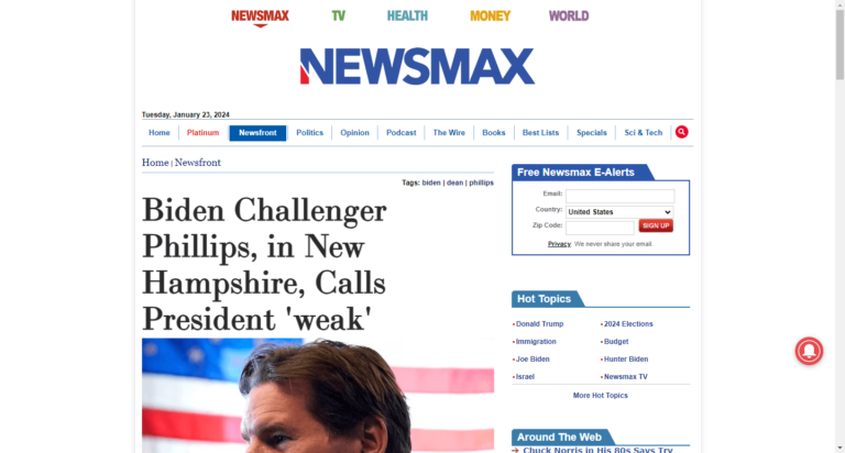 Biden Challenger Phillips, in New Hampshire, Calls President ‘weak’