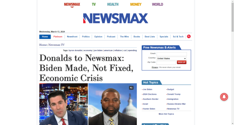 Donalds to Newsmax: Biden Made, Not Fixed, Economic Crisis