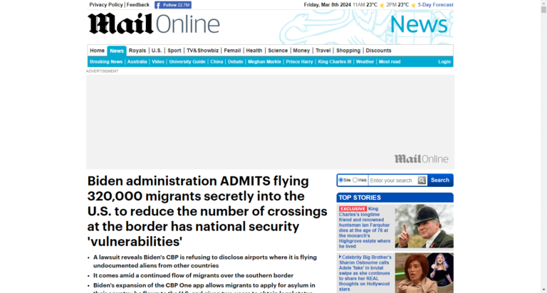 Biden administration ADMITS flying 320,000 migrants secretly into the U.S. to reduce the number of crossings at the border has national security ‘vulnerabilities’