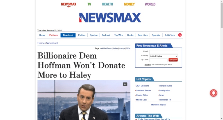 Billionaire Dem Hoffman Won’t Donate More to Haley
