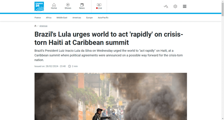 Brazil’s Lula urges world to act ‘rapidly’ on crisis-torn Haiti at Caribbean summit
