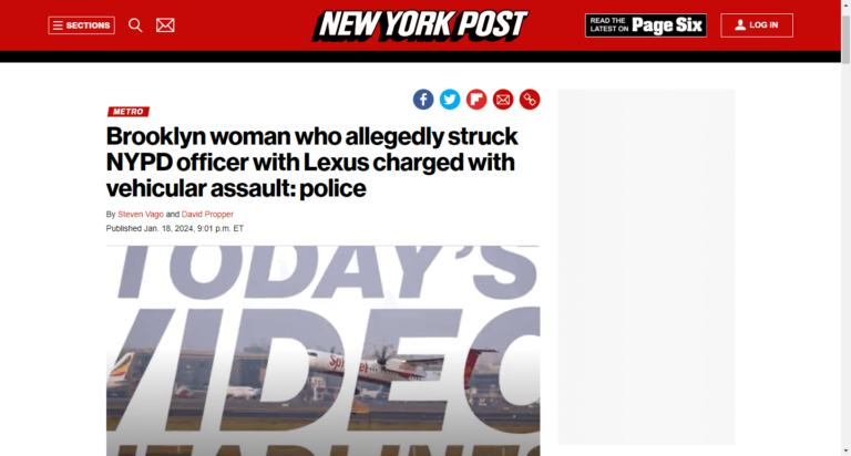 Brooklyn woman who allegedly struck NYPD officer with Lexus charged with vehicular assault: police