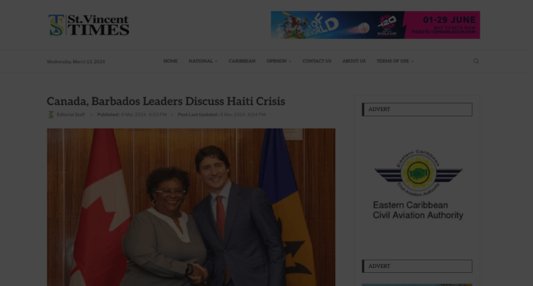 Canada, Barbados Leaders Discuss Haiti Crisis