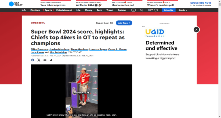 Super Bowl 2024 score, highlights: Chiefs top 49ers in OT to repeat as champions