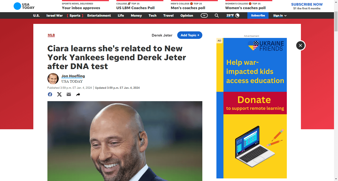 Ciara learns she’s related to New York Yankees legend Derek Jeter after DNA test