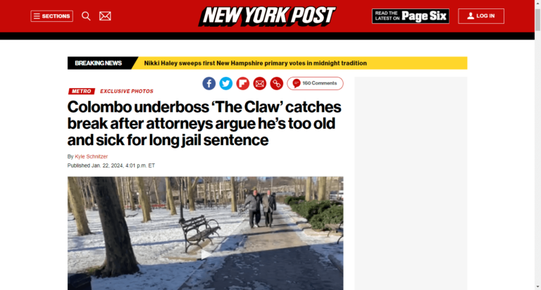 Colombo underboss ‘The Claw’ catches break after attorneys argue he’s too old and sick for long jail sentence