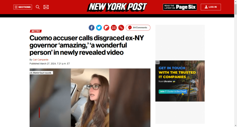 Cuomo accuser calls disgraced ex-NY governor ‘amazing,’ ‘a wonderful person’ in newly revealed video
