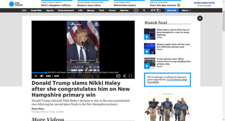Donald Trump slams Nikki Haley after she congratulates him on New Hampshire primary win
