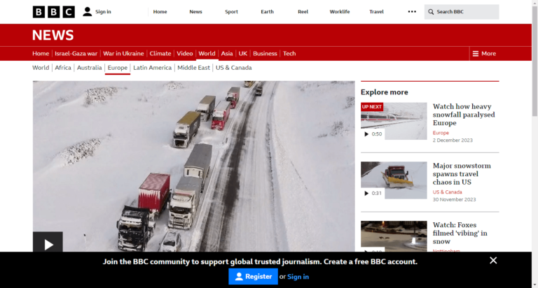 Drivers stranded overnight on Sweden’s E22 motorway in deep snow
