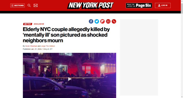Elderly NYC couple allegedly killed by ‘mentally ill’ son pictured as shocked neighbors mourn