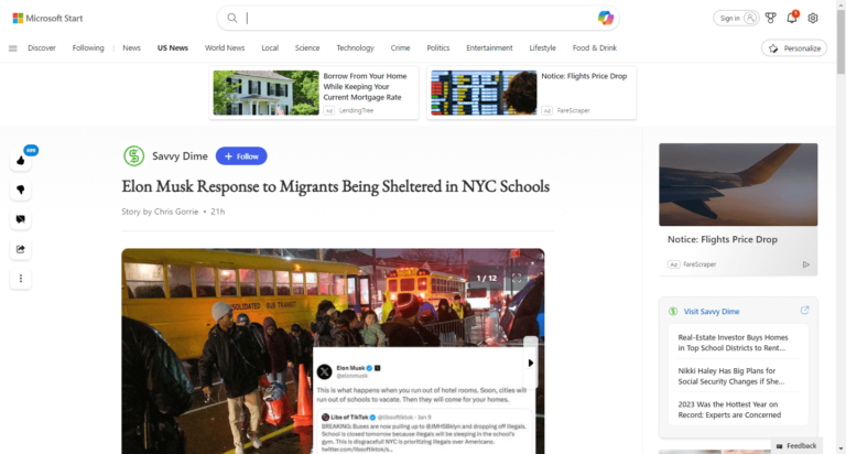 Elon Musk Response to Migrants Being Sheltered in NYC Schools