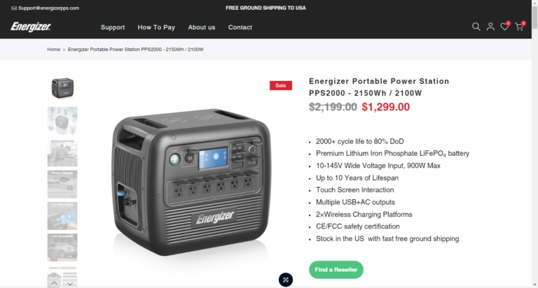 Energizer Portable Power Station PPS2000 – 2150Wh / 2100W