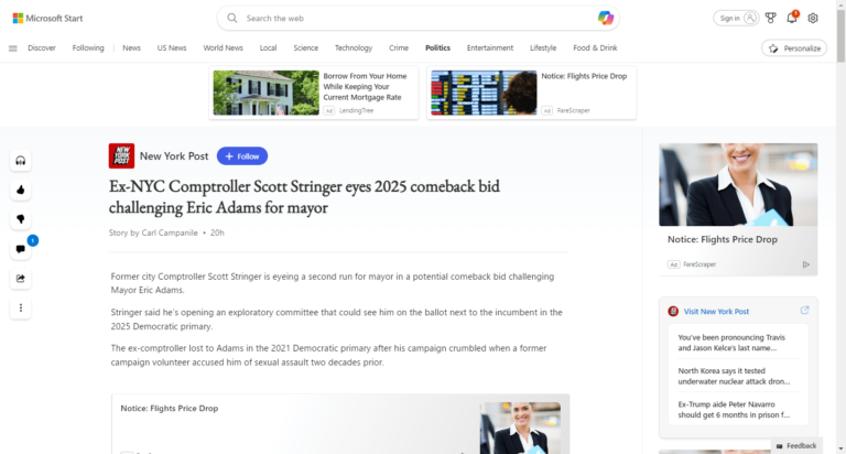 Ex-NYC Comptroller Scott Stringer eyes 2025 comeback bid challenging Eric Adams for mayor