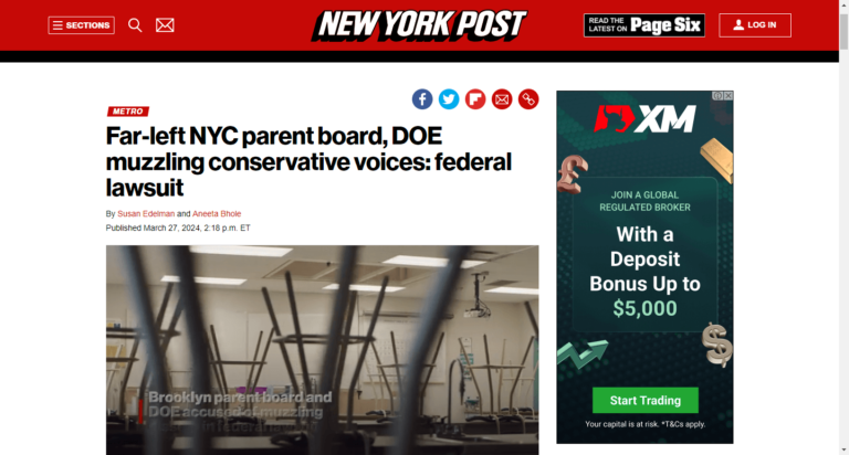 Far-left NYC parent board, DOE muzzling conservative voices: federal lawsuit