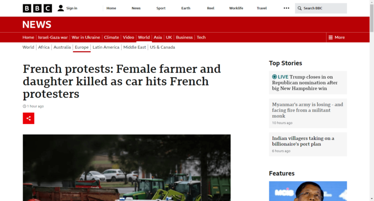 French protests: Female farmer and daughter killed as car hits French protesters