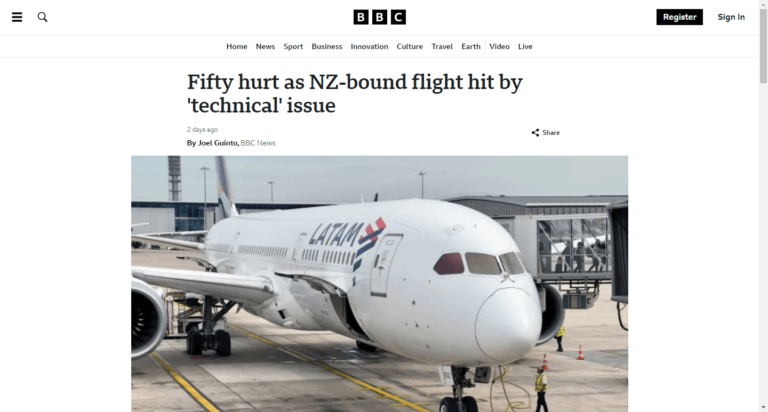 Fifty hurt as NZ-bound flight hit by ‘technical’ issue