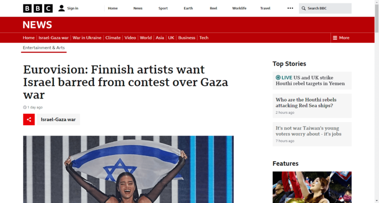 Eurovision: Finnish artists want Israel barred from contest over Gaza war