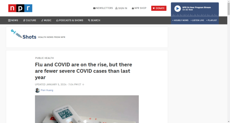 Flu and COVID are on the rise, but there are fewer severe COVID cases than last year