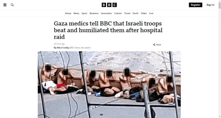 Gaza medics tell BBC that Israeli troops beat and humiliated them after hospital raid
