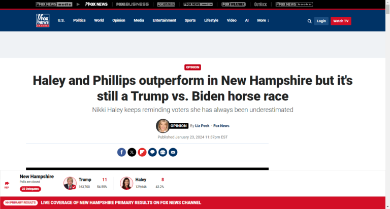 Haley and Phillips outperform in New Hampshire but it’s still a Trump vs. Biden horse race