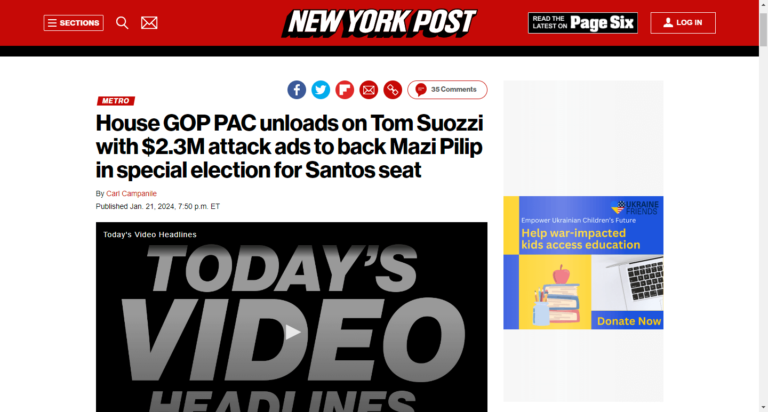 House GOP PAC unloads on Tom Suozzi with $2.3M attack ads to back Mazi Pilip in special election for Santos seat